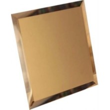 Квадратная зеркальная бронзовая матовая плитка с фацетом 10 мм КЗБм1-04 — керамическая плитка 300x300