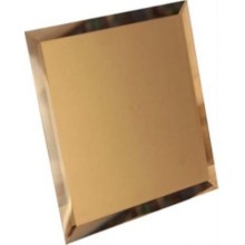 Квадратная зеркальная бронзовая матовая плитка с фацетом 10мм КЗБм1-01 — керамическая плитка 180x180