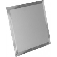 Квадратная зеркальная серебряная матовая плитка с фацетом 10 мм КЗСм1-01 — керамическая плитка 180x180