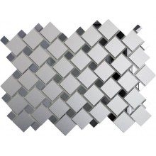 Мозаика зеркальная Серебро + Графит С70Г30 с чипом 25х25 и 12х12 — мозаика 300x300