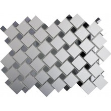 Мозаика зеркальная Серебро матовое + Графит См70Г30 25х25 и 12х12 — мозаика 300x300