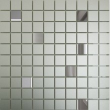 Мозаика зеркальная Серебро матовое + Графит См90Г10 25х25 — мозаика 300x300
