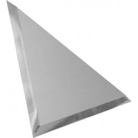Треугольная зеркальная серебряная матовая плитка с фацетом 10 мм ТЗСм1-01 — керамическая плитка 180x180
