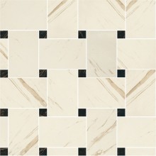 MARBLE Versace Home Mosaici Intreccio Bianco/Nero 240531
