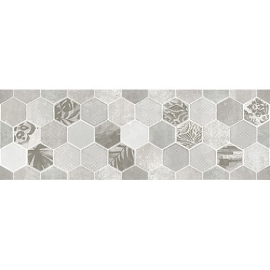 1664-0197 Декор Гексацемент Светло-серый 20х60