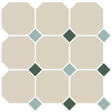 Гранит керамический 4416 OCT13+18-A White OCTAGON 16/Turquoise 13 + Green 18 Dots 30x30 см