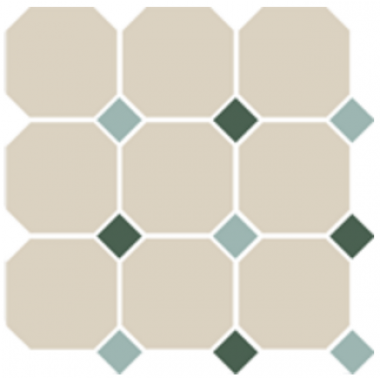 Гранит керамический 4416 OCT13+18-A White OCTAGON 16/Turquoise 13 + Green 18 Dots 30x30 см