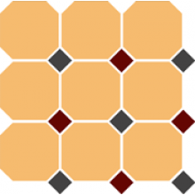 Гранит керамический 4421 OCT14+20-A Ochre Yellow OCTAGON 21/Black 14 + Brick Red 20 Dots 30x30 см