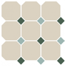 Гранит керамический 4416 OCT18+13-B White OCTAGON 16/Green 18 + Turquoise 13 Dots 30x30 см