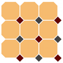 Гранит керамический 4421 OCT20+14-B Ochre Yellow OCTAGON 21/Brick Red 20 + Black 14 Dots 30x30 см